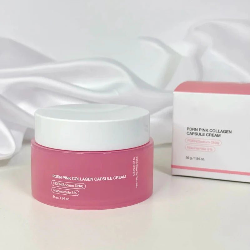 Korean PDRN Pink Collagen Capsule Cream with Niacinamide Cream for Uneven Skin Tone Lightweight Face Moisturizer Non Greasy care - Skinova